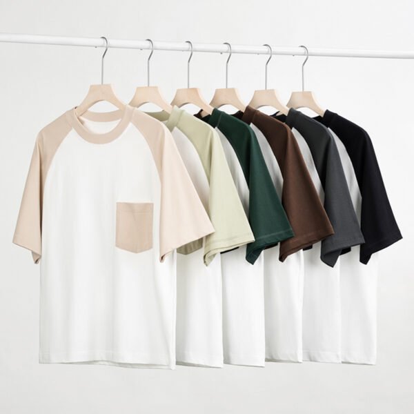 76Z-300G Long-Staple cotton (raglan contrast short-sleeved with pocket)