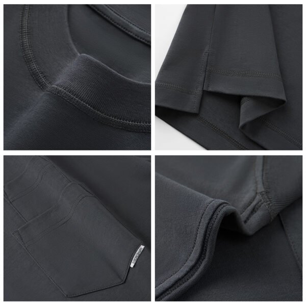 58M-300G Long-Staple cotton (double-pocket, split hem, five-eighths sleeve)