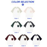 76Z-300G Long-Staple cotton (raglan contrast short-sleeved with pocket)