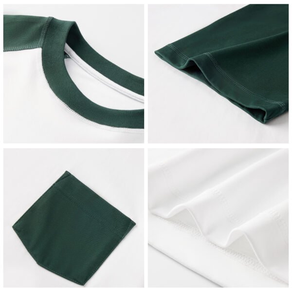 76Z-300G Long-Staple cotton (raglan contrast short-sleeved with pocket)
