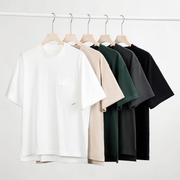 58M-300G Long-Staple cotton (double-pocket, split hem, five-eighths sleeve)