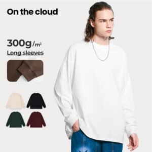 15M-300G Long-staple cotton long-sleeved shirt with ribbed cuffs