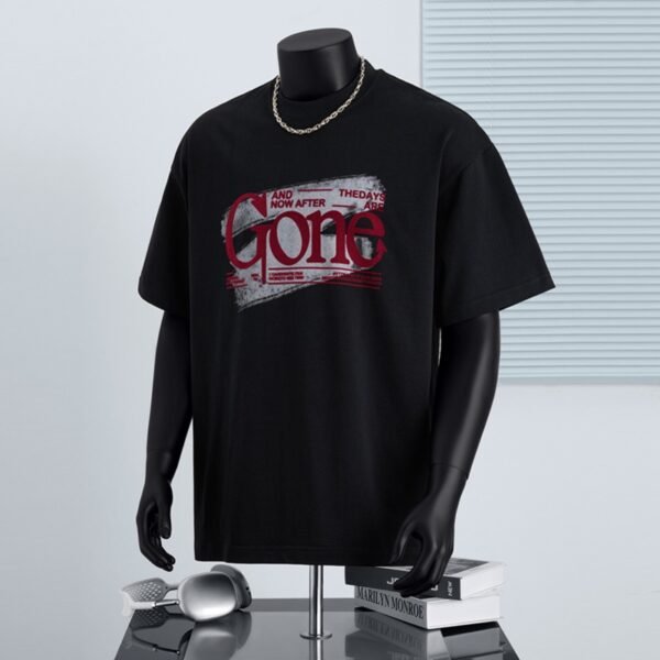 300 g pure cotton trendy brand flocking printing process T-shirt