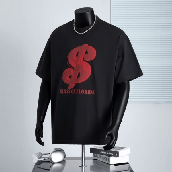 300 g pure cotton trendy brand suede foaming process T-shirt