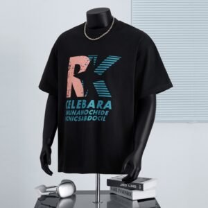 300 g pure cotton trendy brand RUBBER PASTE PRINTING process T-shirt