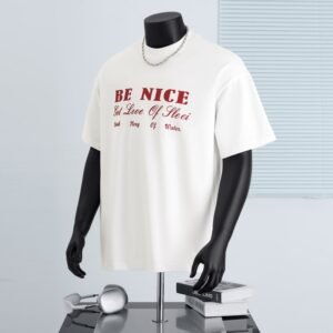 300 g pure cotton trendy brand Stereoscopic glue print T-shirt