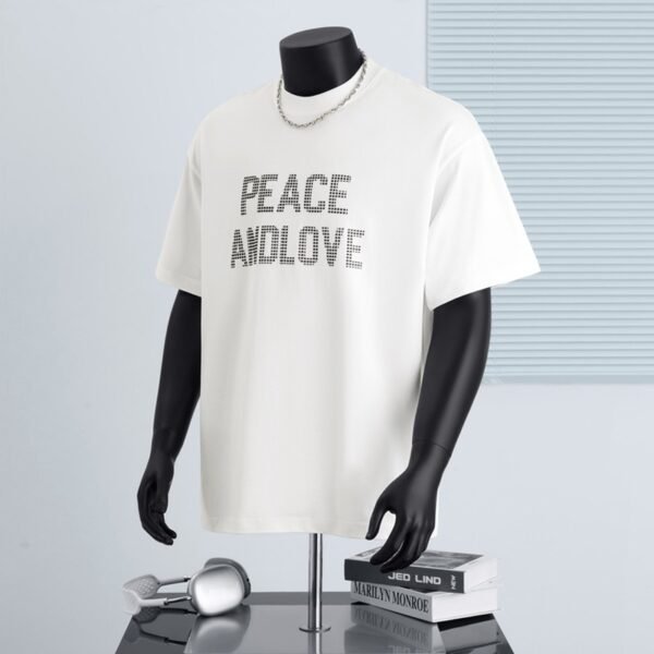 300 g pure cotton trendy brand Stereoscopic glue process T-shirt