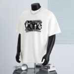 300 g pure cotton trendy brand flocking printing process T-shirt