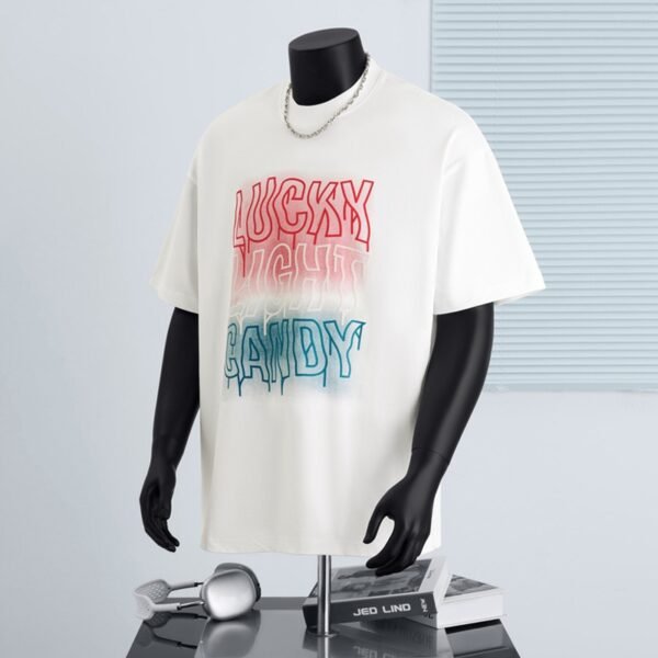 300 g pure cotton trendy brand foaming printing process T-shirt