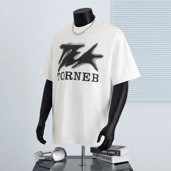 300 g pure cotton trendy brand textured foaming process T-shirt