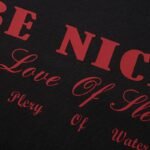 300 g pure cotton trendy brand Stereoscopic glue print T-shirt