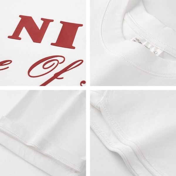 300 g pure cotton trendy brand Stereoscopic glue print T-shirt