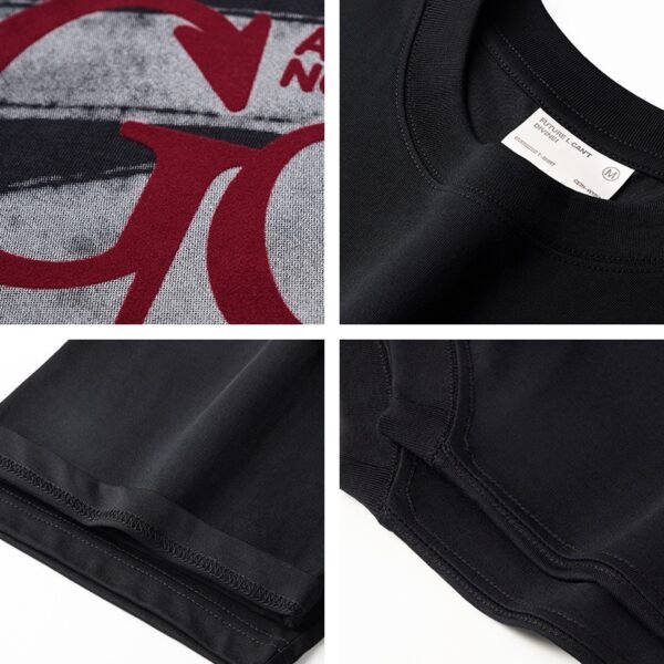 300 g pure cotton trendy brand flocking printing process T-shirt