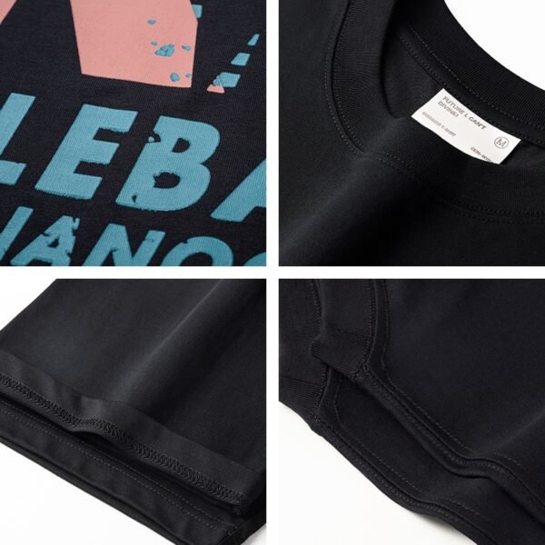 300 g pure cotton trendy brand RUBBER PASTE PRINTING process T-shirt