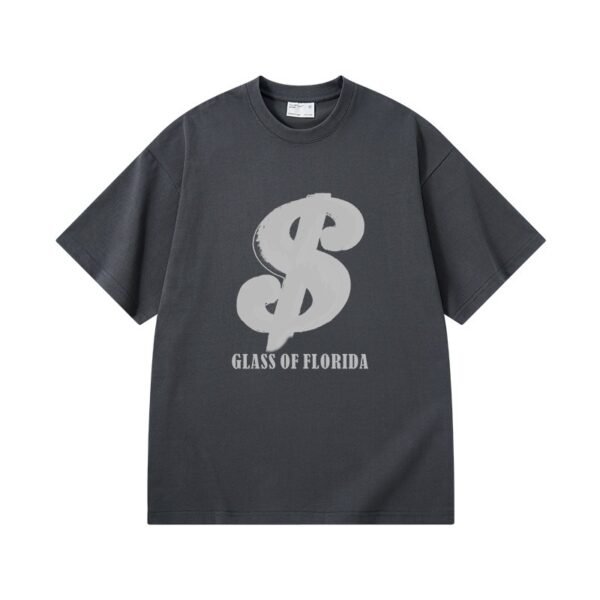 300 g pure cotton trendy brand suede foaming process T-shirt