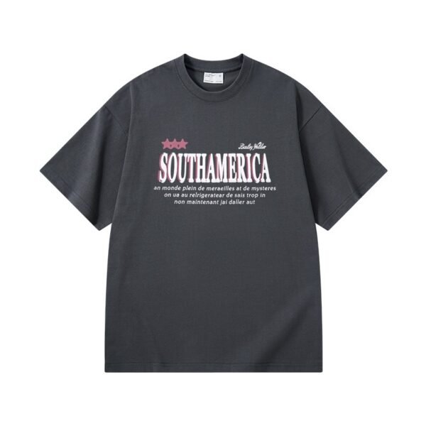 300 g pure cotton trendy brand RUBBER PASTE process T-shirt