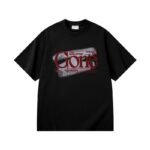 300 g pure cotton trendy brand flocking printing process T-shirt