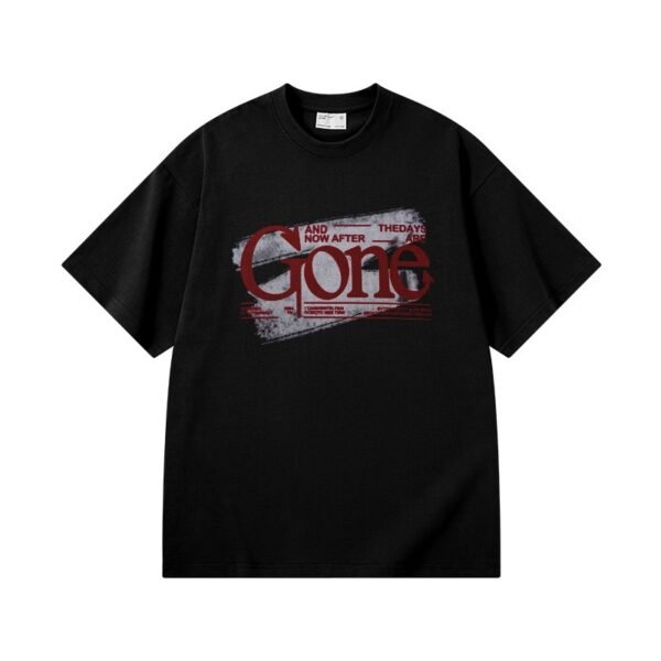 300 g pure cotton trendy brand flocking printing process T-shirt