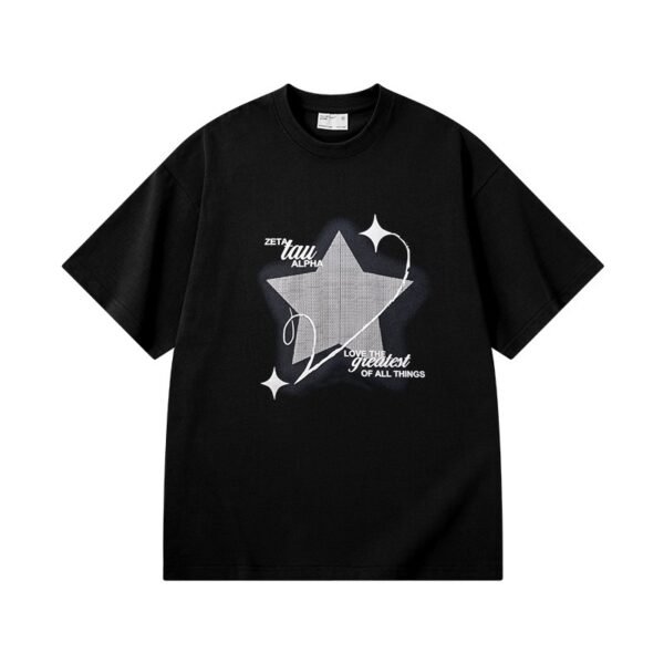 300 g pure cotton trendy brand suede foaming process T-shirt